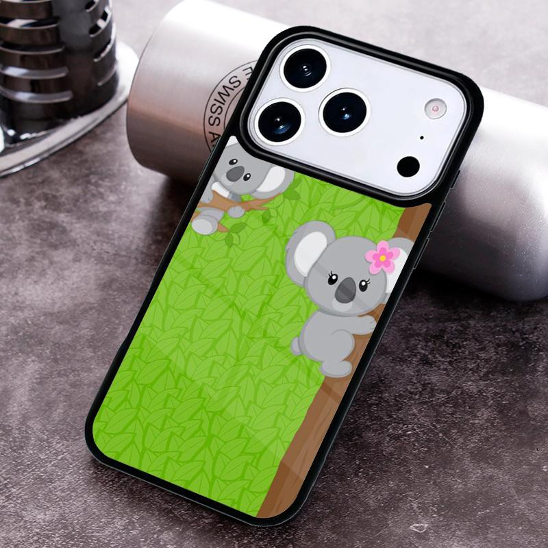 Cute Cartoon Koala Phone Case For iPhone 17 16 15 14 13 12 11 Pro Max Plus 17Air Soft Silicone Cover