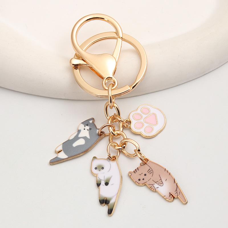 Kawaii брелок с котом, брелок для ключей в виде лапы животного, брелки со следами животных, сувенирные подарки для женщин и мужчин, ключи от Cay, DIY ювелирные изделия ручной работы