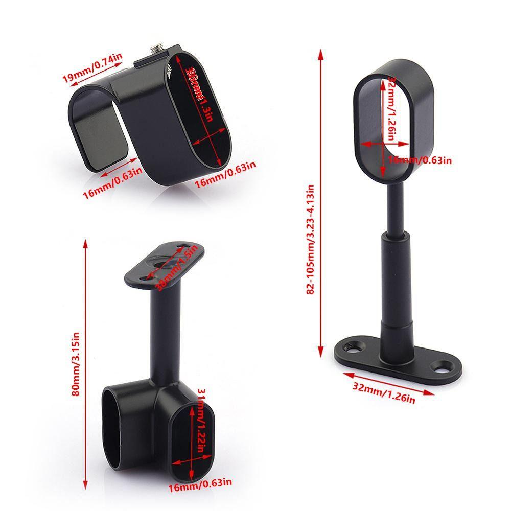 Half/All Pass Wardrobe Rail Support Flange Corner Flange Seat  For Clothes Pole Curtain Rod