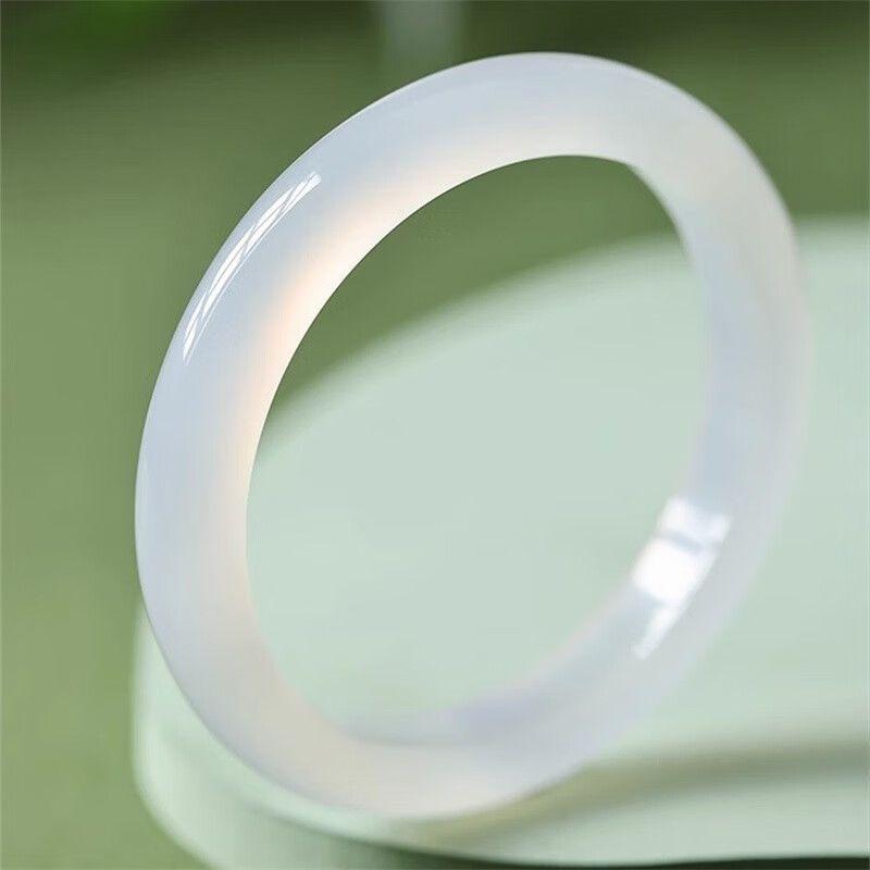 Браслет из белого лунного нефрита, браслет из агата, браслет из нефрита, детский стиль, ледяные семена, желе из личи, кристалл темперамента