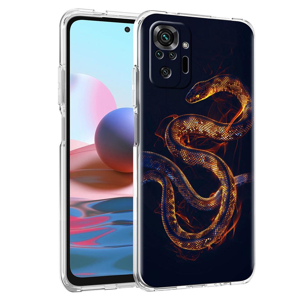 Прозрачный чехол для телефона для Redmi 13C 12C 10C Note 13 12 11 11T K40 Gaming Plus Pro 4G 5G Мягкий ТПУ чехол-оболочка Новогодний мешок-змея