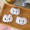 2Pcs Cute Plush Sweetheart Bunny Teddy Bear Pendant Student Backpack Decoration Accessories Girl Super Cute Keychain