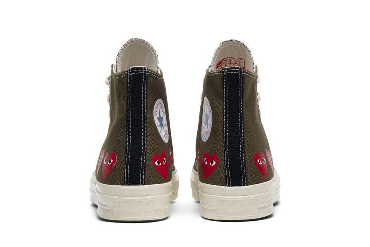 Men's Sneakers Converse Chuck Taylor All Star 70 Hi Comme des Garcons PLAY Multi-Heart Green Green/Red-Egret