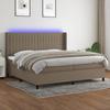 VidaXL Slat Bed Base with Mattress and LEDs, Upholstered Bed with Headboard, Double Bed, Adult Bedroom Bed, 3138505