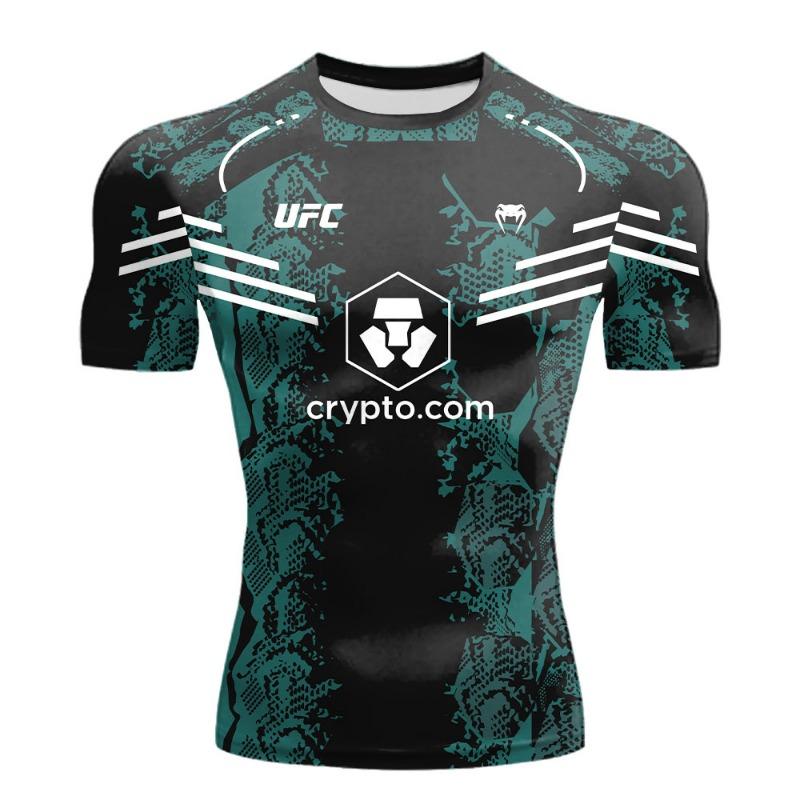 Новая летняя футболка UFC 2025 года европейского размера L, тренировочный костюм, рабочая одежда, быстросохнущий и дышащий топ
