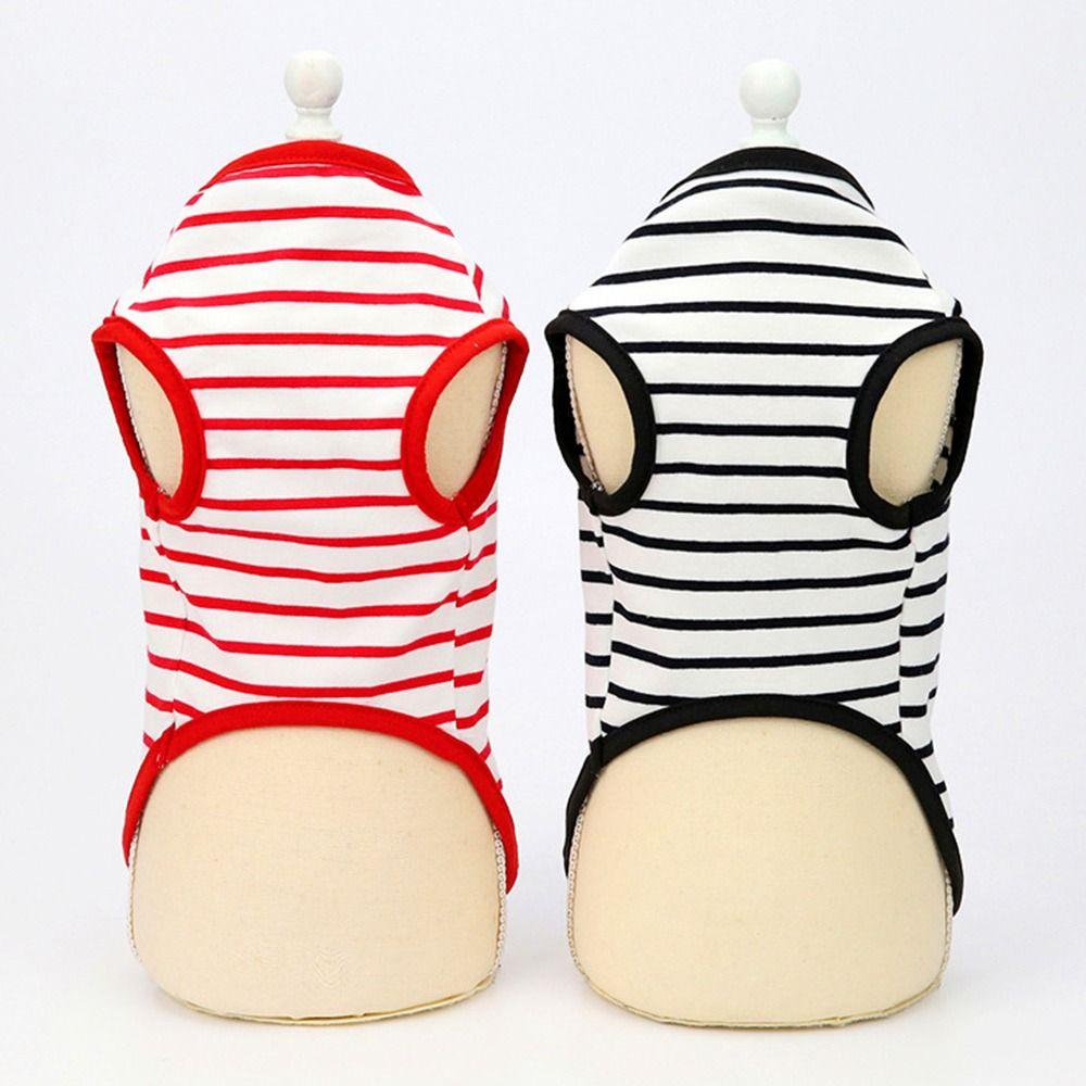Cotton Dog Clothes Striped Small Dogs Pullovers Cute Puppy Sleeveless Vest for Small Large Dog