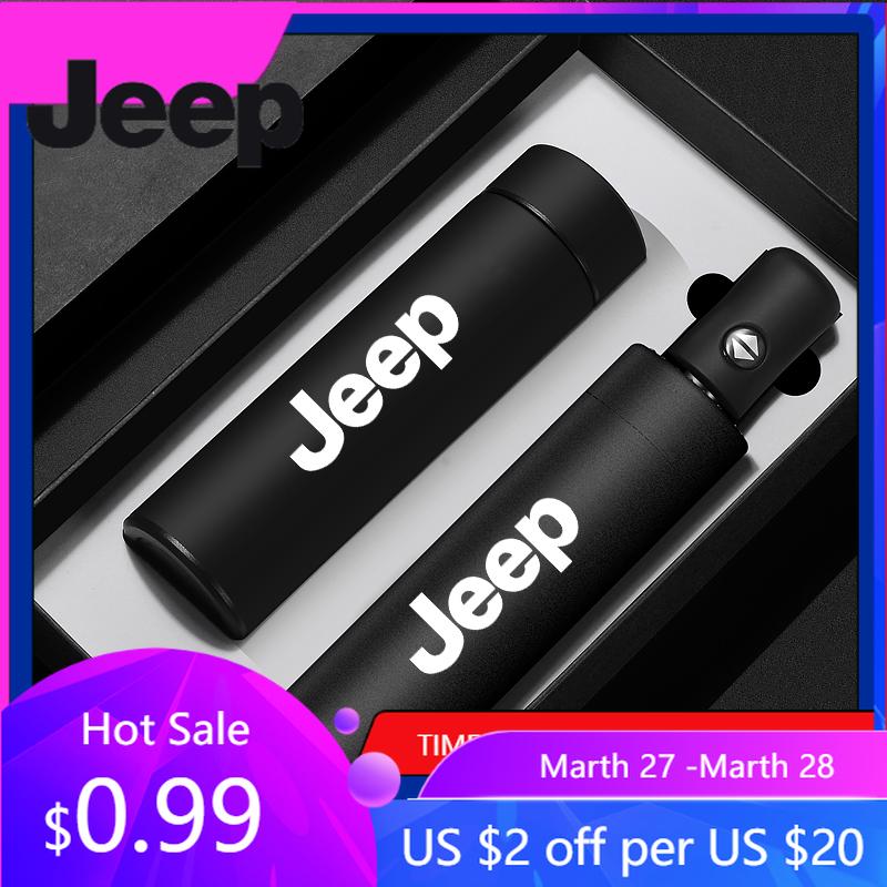 Для автомобиля Jeep Нержавеющая сталь Изолированная кружка Автоматический складной зонт Для Jeep Renegade Wagoneer Avenger Recon Wrangler JK Gladiat