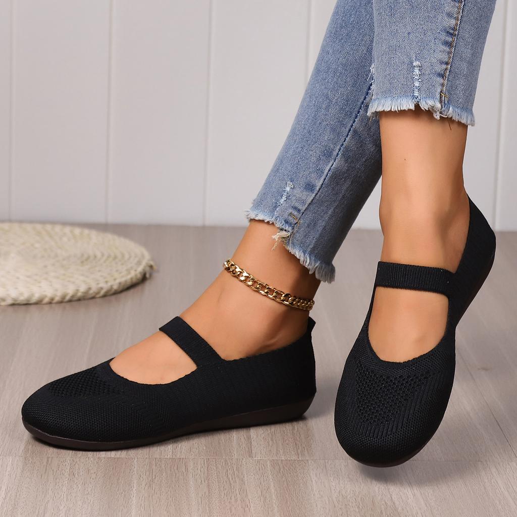 Мода Осень Новые Женская Мода Круглый Носок Плоские Нескользящие Женские Туфли Однотонные Сетчатые С мелким вырезом Слипоны Женские Туфли Большой Размер