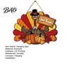 Outdoor Thanksgiving Decor Wooden Sign, Turkey and Pumpkin Welcome Wall Hanging with "Give Thanks" High-definition Printed Sign , Rustic Farmhouse