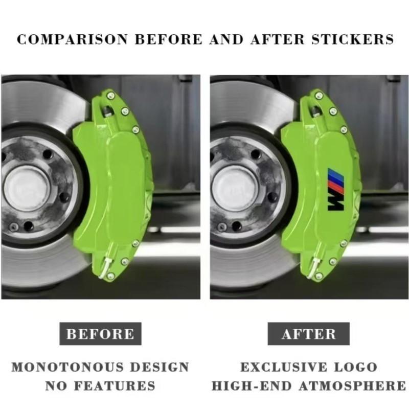 6Pcs PVC Car Brake Caliper Badge Emblem Stickers Auto Gadget For BMW M X1 X3 X5 X6 E30 E90 M3 E84 E83 F25 E91 E60 F15 F16 E70 UF0