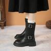 2026 New Fashion Solid Color Women's Boots Winter Buckle Comfortable Versatile Warm Temperament Women's Boots Zapatos De Mujer