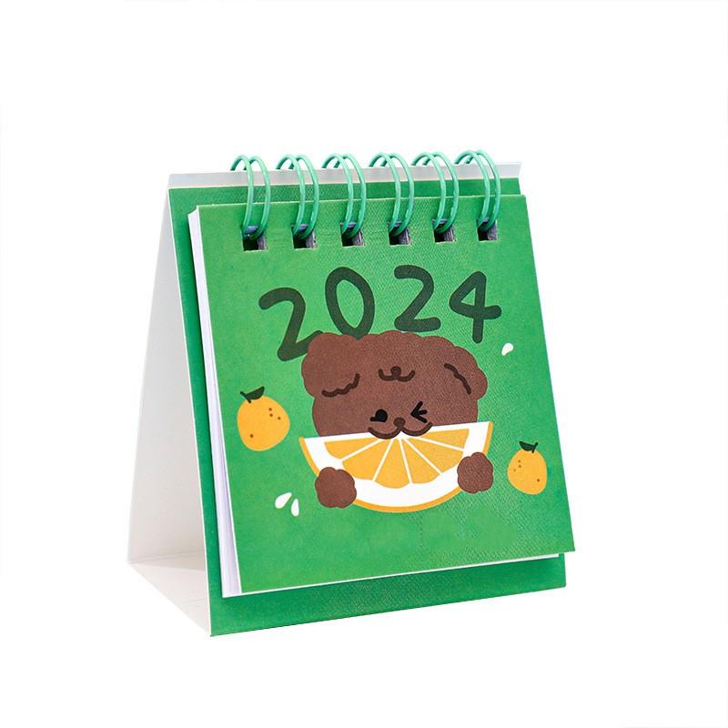 Мультяшный мини-настольный календарь, студенческий настольный декоративный календарь, милый фруктовый текстовый настольный календарь