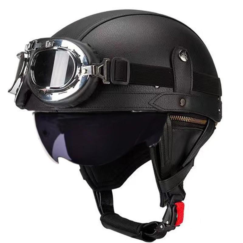 Vintage-Style Open Face Motorcycle Helmet Adults Unisex ABS Half With 3C Certification