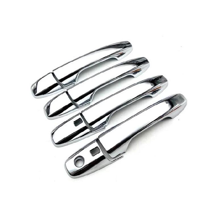 For Toyota Yaris Ativ AC100 Car Accessories ABS Chrome Door Handle Cover With Smart Key Hole Catch Cap Trim Molding