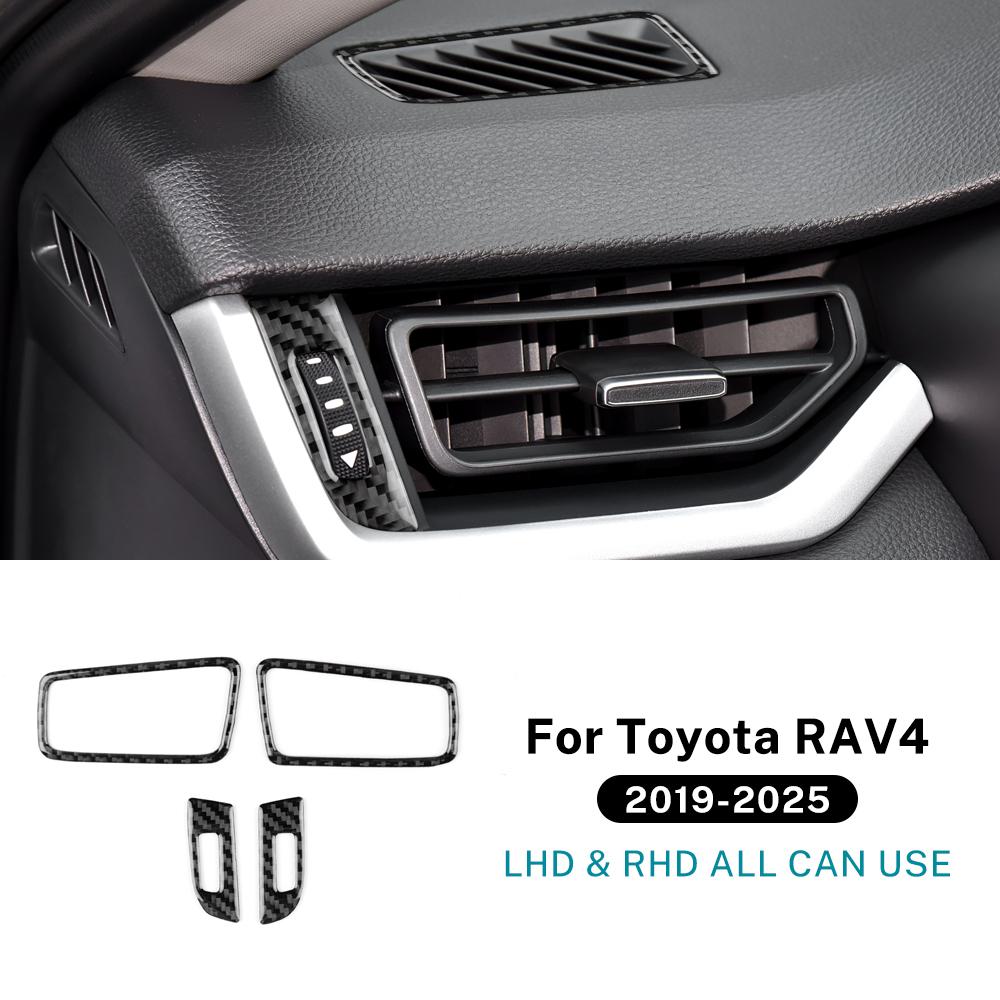 Carbon Fiber Style Air Outlet Trim for Toyota RAV4 XA50 2019-2025 LHD RHD Interior Sticker