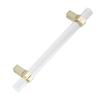 Crystal Acrylic Handle Modern Transparent Drawer Pull Handle for Closets Bookcases Shoe Cabinet Hole Spacing128 Gold