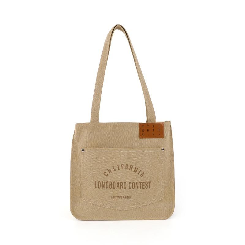 Women's Bag Casual Canvas Bag Korean Printed Tote Bag Fashion Large Capacity Shoulder Bag