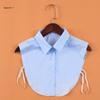 Women Fake Collar Adjustable Soft Cotton Half Shirts False Collar Solid Color Detachable Faux Collar Choker Tie Collar