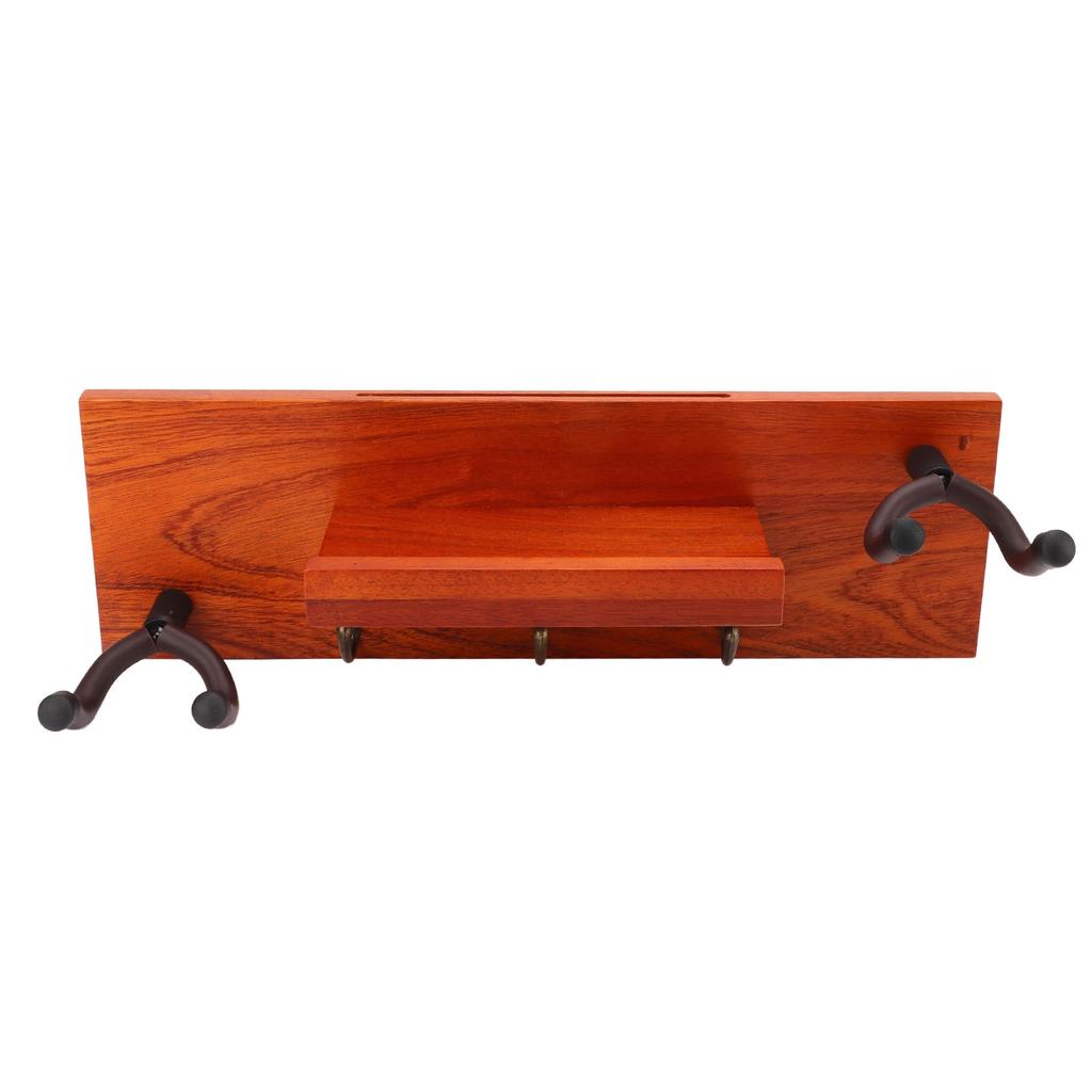 Guitar Wall Mount Shelf Hanger Holder Wood Rack 4 in 1 Multi Function for Musical Instrument