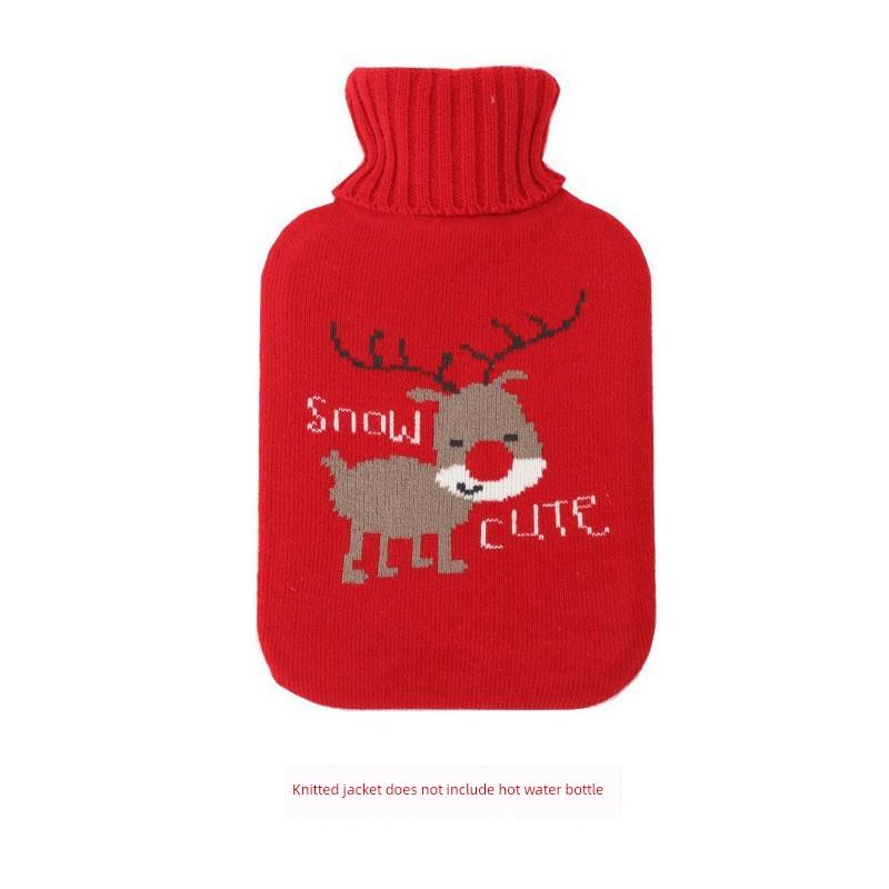 Hot Water Bottle Protective Cover, Winter Plush Cover, Cartoon Cloth Cover, Hand and Foot Warmer, Water-Filled Hot Water Bottle, Knitted Cover