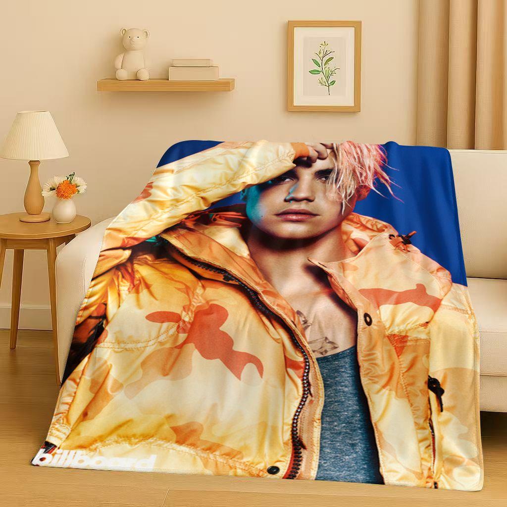 New Fashion B-Bieber Singer Star Flannel Blanket,Ultra Soft Warm Plush Throw for Home Bedroom Bed Sofa Cover Office Travel Gift