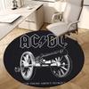 1 шт. AC/DC, Rock Band, Логотип, Пушка, Круглый ковер для музыки, Изготовлен из полиэстера, Идеально подходит для украшения офисных стульев, гостиных fplt805