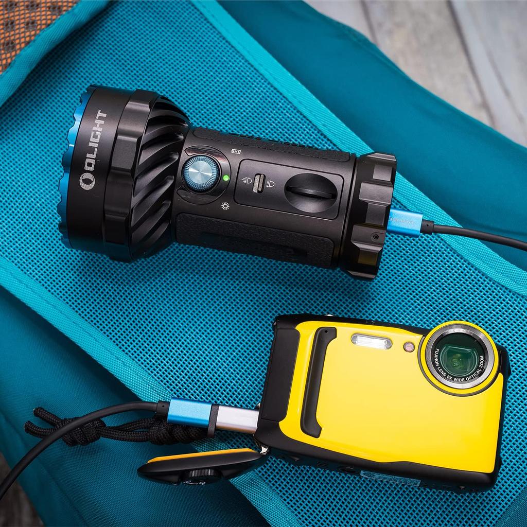 Фонарик OLIGHT Marauder 2, светодиодный фонарик, мощный, самый сильный, удобный, 14000 люмен, дальность 800 м, время работы 54 ч, материал из алюминиевого сплава, перезаряжаемый