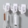 White Plastic Cactus Double Hooks For Door Wall Mounting Modern Tools Decor