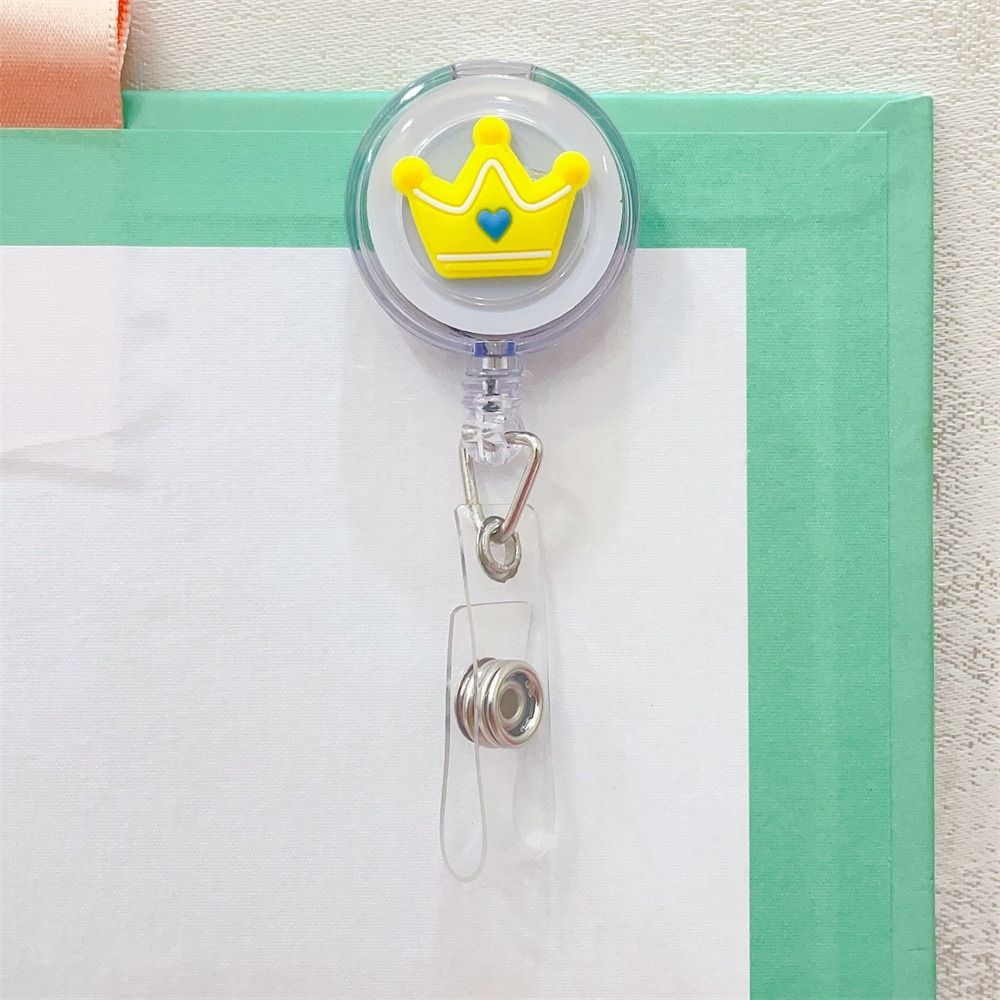 Students Cartoon Nurse Doctor ID Card Clips Badge Holder Name Card Holder Retractable Badge Reel