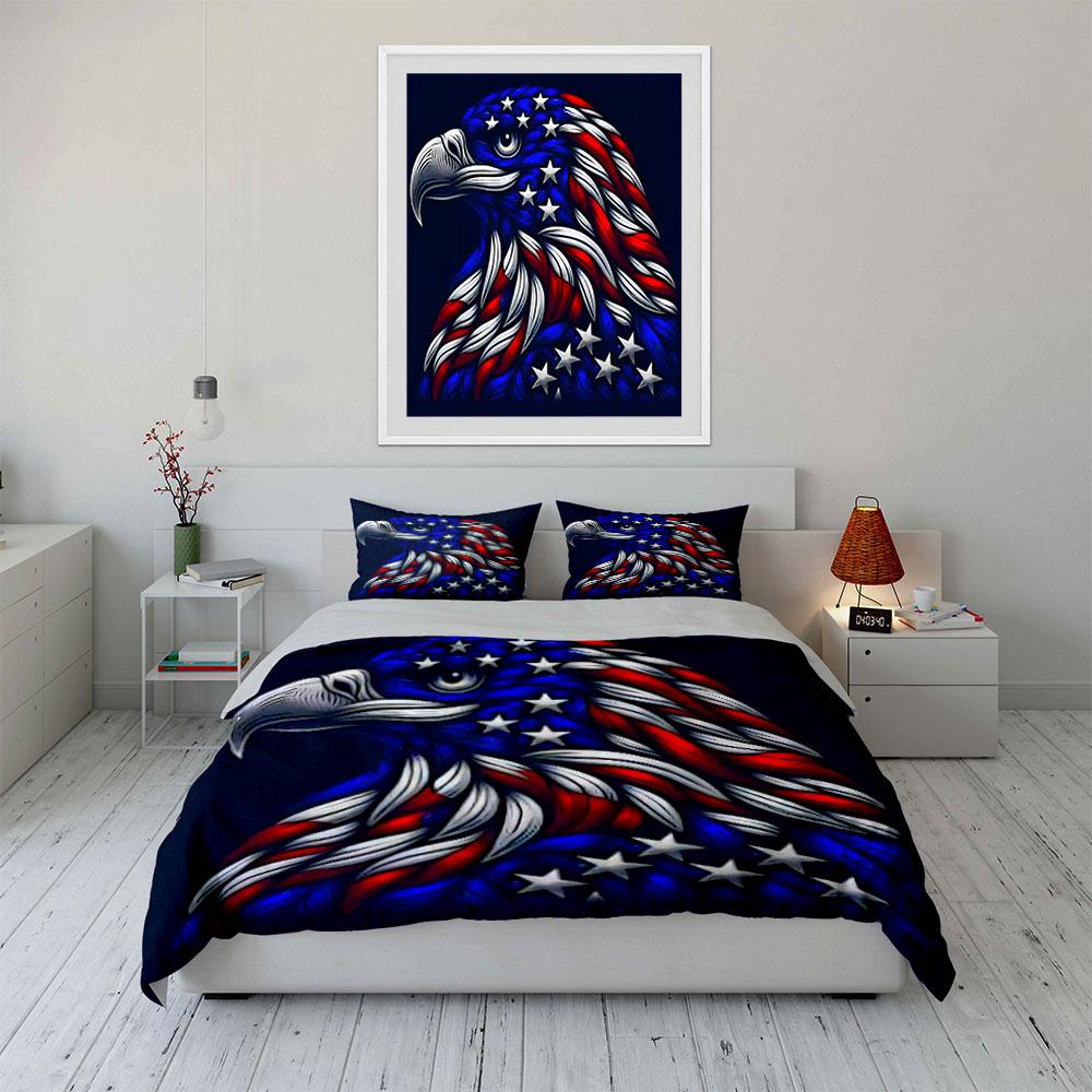 "Majestic Stars and Stripes" Bedding sets Duvet covers Pillowcases(1* Duvet Cover 2* Pillowcases without duvet insert)
