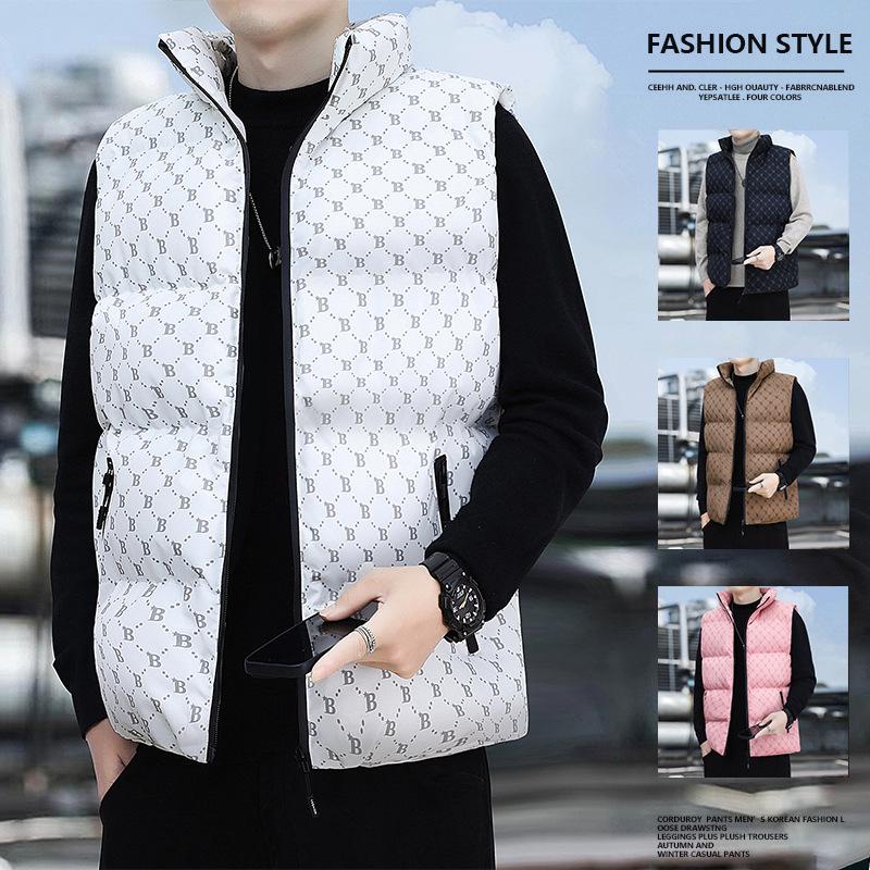 Хлопковый жилет, мужская осенне-зимняя модная куртка без рукавов с открытыми плечами, молодежная утолщенная теплая хлопковая одежда, майка
