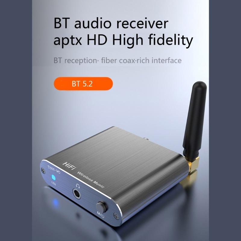 D300 Alloy Wireless Audio Adapter Bluetooth-compatible5.2 Audio Receiver Support Coaxial/Aux Audio /Optical Fiber Output