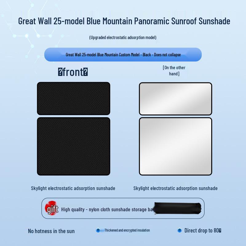 Солнцезащитная шторка люка Blue Mountain для Great Wall 23-24: Теплоизоляция, Защита от УФ-излучения, Приватность и Борд для кемпинга