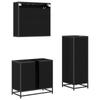 Bathroom Furniture Set 3 pcs Black Oak Effect Wood Based Panel