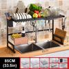 Stainless Steel Dish Drying Rack Over The Sink Kitchen Storage Shelf Counter-top Space Saver Stand Tableware Drainer Organizer 65/85CM