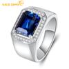 Classic Copper Alloy Men's Zircon with Adjustable Openings Plated In Blue and Green Wedding Promise Party Gift Open