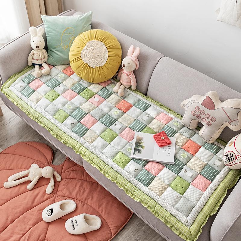 Подушка для дивана из 100% хлопка ручной работы, нескользящая утолщенная подушка в форме булочки, чехол для дивана, можно стирать в машине