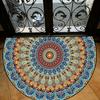 Yousheng Floral Doormat Absorbent Half Round Floor Mat Non-Slip Door Mat Decorative Entrance Rug for Living Room Bathroom Kitchen