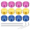 Uxcell 12pcs Foot Switch Guitar Pedal Button Metal Foot Switch Top Multicolor for Guitar Effect Pedal and Blue Toppers, Caps, Covers, 3/8" Buttons,