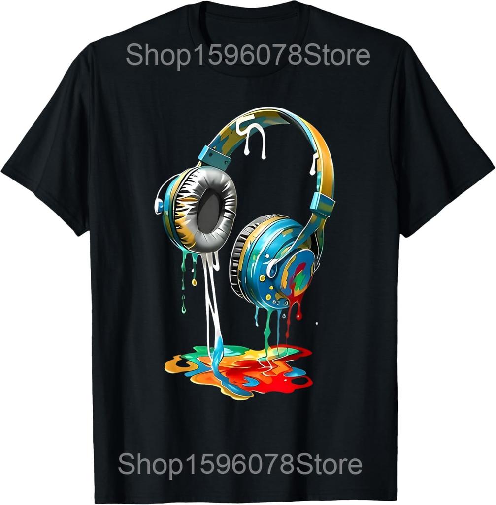 Cool DJ Art Disc Music Producer EDM T Shirts Men Women Pure Cotton Humor Streetwear Tee Shirt Short Sleeve Unisex Loose Clothing