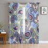 Paisley Floral Texture Chiffon Sheer Curtains For Living Room Home Decoration Window Voile Tulle Curtain Drapes