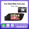 Android 14 для KIA RIO 4 IV FB X-line 3 2011 - 2016 Автомобильный радиоприемник Мультимедийный проигрыватель NO 2 Din GPS Навигация Стерео Автомагнитола