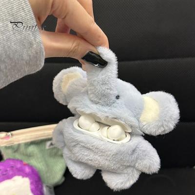 Мягкий синий чехол для наушников с изображением слона для Airpods, 3D-чехол для наушников с изображением животных из мультфильма для женщин и девочек