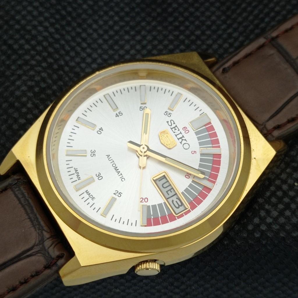 ВОССТАНОВЛЕННЫЕ ВИНТАЖНЫЕ SEIKO 5 AUTO 6309A ЯПОНИЯ МУЖСКИЕ D/D СЕРЕБРЯНЫЕ ЧАСЫ a309508-13
