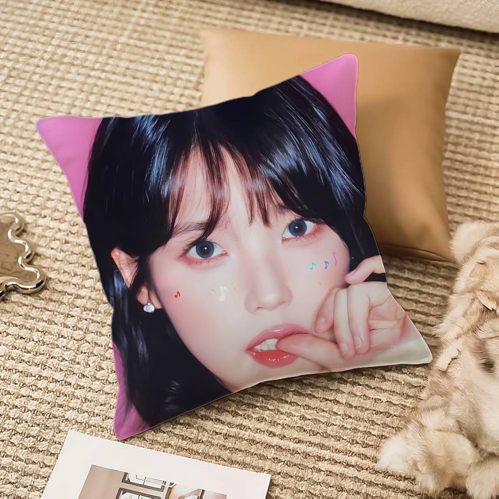 Singer L-Lee Ji Eun-MT IU Fun Beautiful Pillow Case Comfort Sofa Bed Silky Elegant Invisible Zipper Decorative Cushion Cover