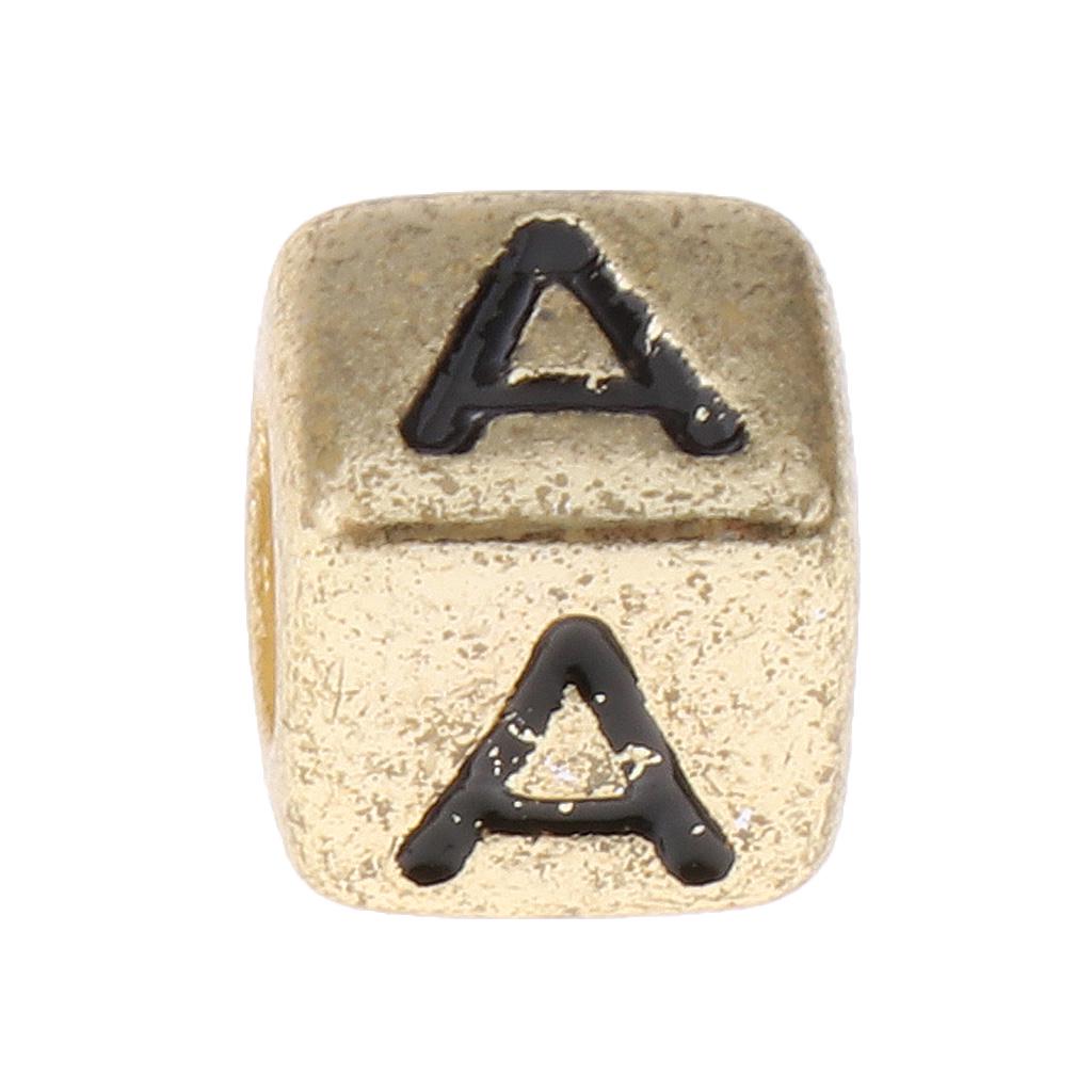 100x Assorted Metallic Acrylic Alphabets Letter Cube Beads Pony Beads Silver