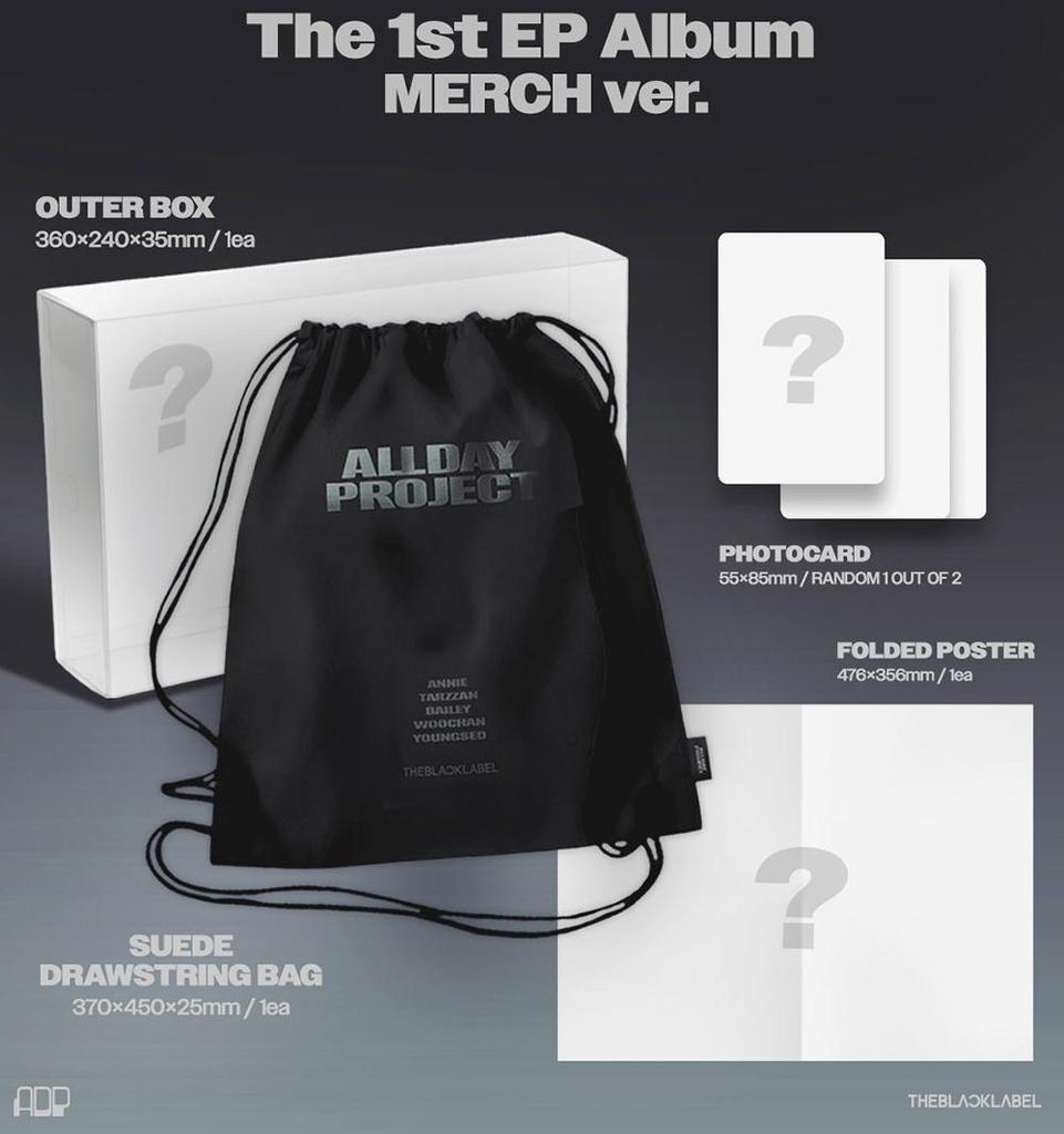 [POB] (MERCH Ver.) (FINGERLESS GLOVES / DRAWSTRING BAG) ALLDAY PROJECT (ADP) [ALLDAY PROJECT] 1st EP ALBUM