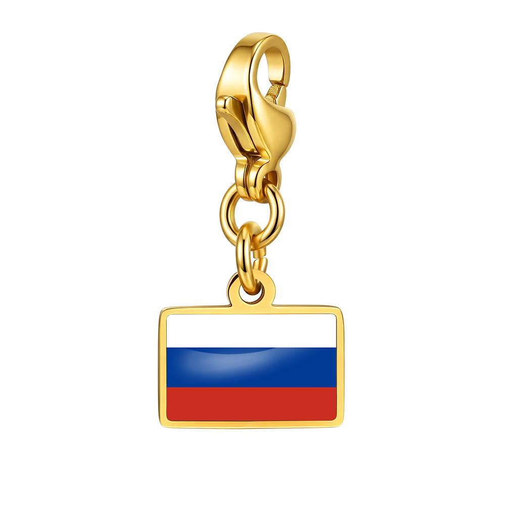 Подвеска-флаг золотистого цвета INS для самостоятельного изготовления, простая подвеска-флаг для женщин и мужчин, браслет из нержавеющей стали, аксессуары для ювелирных изделий оптом.