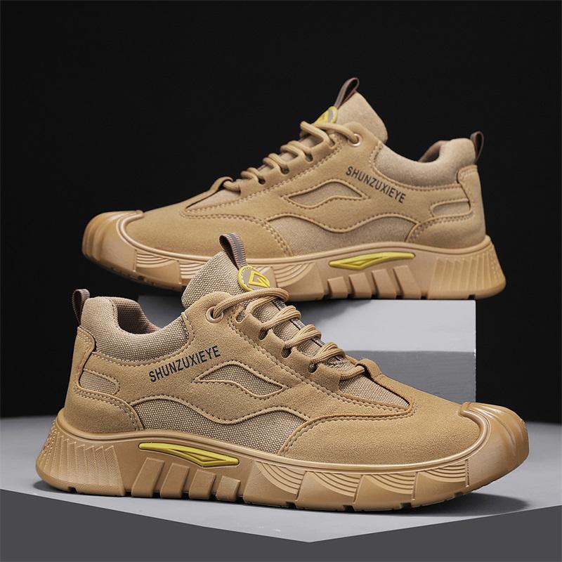 Высококачественная защитная обувь, мужские рабочие кроссовки из стальной проволоки с вращающейся пряжкой, неразрушимая обувь, устойчивая к ударам и проколам, рабочая обувь