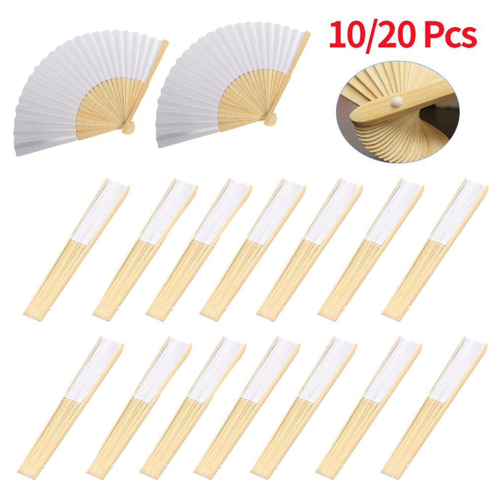Blank White DIY Paper Decorative Fans Hand Practice Party Folding Fans Hand-painted Personalized Elegant for Dance Cosplay Props